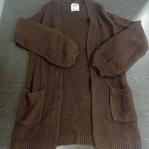 Womens Abercrombie & Fitch Maroon open knit cardigan. Size Small